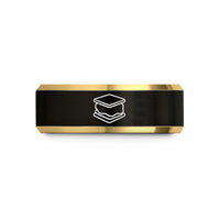 best men’s birthday presents – black & gold tungsten s'more wedding band