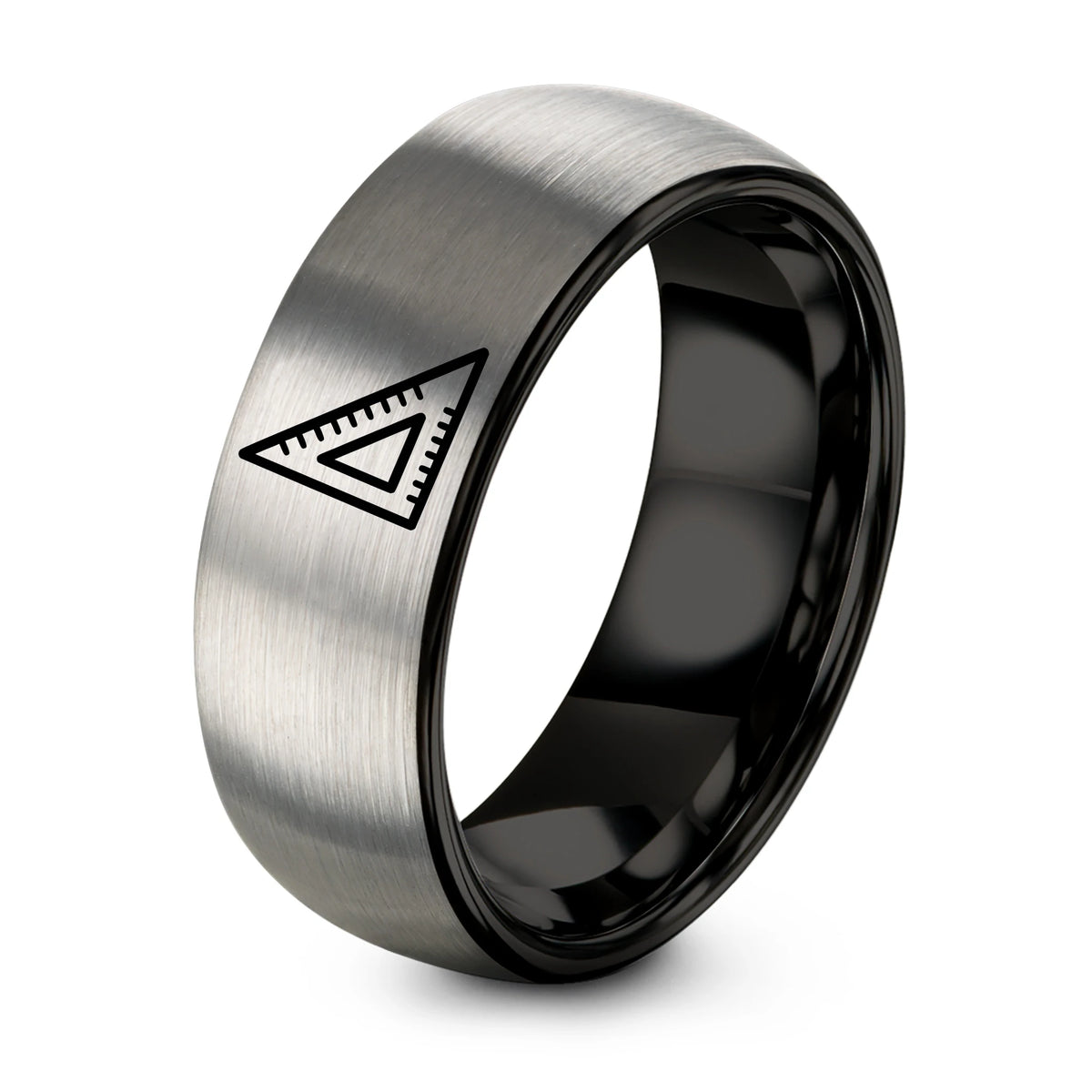 Happy Birthday Gifts for Mom – black & gray tungsten speed square ring