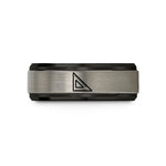 birthday presents for her – black & silver tungsten speed square wedding band
