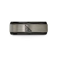 birthday presents for her – black & silver tungsten speed square wedding band