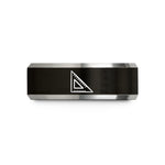 unique presents for mom – black & silver tungsten speed square wedding band