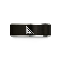 unique presents for mom – black & silver tungsten speed square wedding band