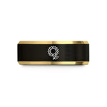 unique presents for her – black & gold tungsten sunflower wedding band