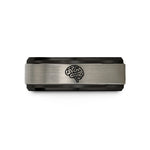 personalized presents for her – black & grey tungsten brain wedding band