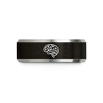 unique presents for her – black & gray tungsten brain wedding band
