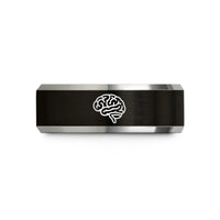 unique presents for her – black & gray tungsten brain wedding band