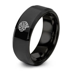 tungsten rings for men – black tungsten brain ring