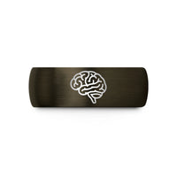 tungsten rings for men – gunmetal & black tungsten brain wedding band