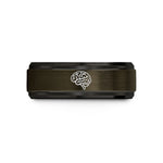 tungsten rings for men – gunmetal & black tungsten brain wedding band