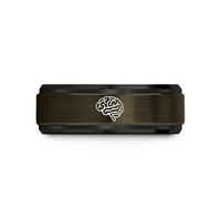 tungsten rings for men – gunmetal & black tungsten brain wedding band