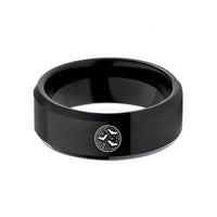 unique presents for her – black tungsten moon bats wedding band