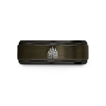 unique presents for her – gunmetal & black tungsten prague castle wedding band