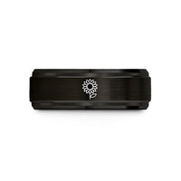 unique presents for her – black & rose gold tungsten sunflower wedding band