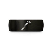 engraved birthday ring – black tungsten crowbar wedding band