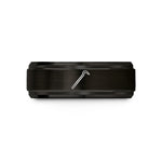 custom birthday ring – black tungsten crowbar wedding band