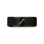 engraved birthday ring – black tungsten crowbar wedding band