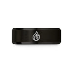 engraved birthday ring ideas – black tungsten flame wedding band