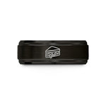 engraved birthday ring gift – black tungsten grilled cheese wedding band