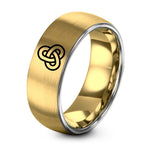Happy Birthday Happy Birthday – gold & gray tungsten unity knot ring