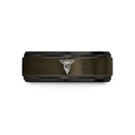 best birthday presents men – gunmetal & black tungsten dental caduceus wedding band