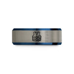 presents for husband birthday – black & blue & gray tungsten life jacket whistle wedding band