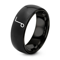 Happy Birthday Husband Gifts – black tungsten tenuto line ring