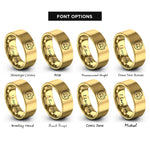 font options for inside engraving on gold happy donut rings