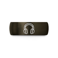 men’s anniversary ring present – gunmetal & black tungsten over ear headphones wedding band