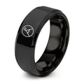 Summit Flag – Tungsten Wedding Band, 8 mm, Black Comfort-Fit Unisex