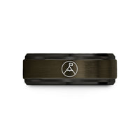 present rings for lovedones – gunmetal & black tungsten summit flag wedding band
