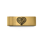 present for his wedding – gold tungsten tribal koru wedding band
