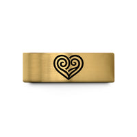 present for his wedding – gold tungsten tribal koru wedding band