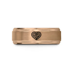 women engraved wedding – rose gold tungsten tribal koru wedding band