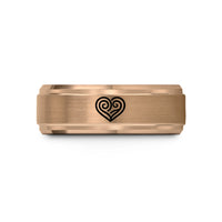 women engraved wedding – rose gold tungsten tribal koru wedding band