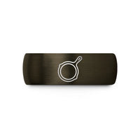 anniversary present for couples – gunmetal & black tungsten cast iron skillet wedding band