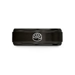 matching couple ring sets – black & rose gold tungsten cinnamon roll wedding band