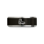 tungsten wedding ring – black & gray tungsten crampons wedding band