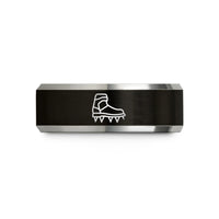 tungsten wedding ring – black & gray tungsten crampons wedding band