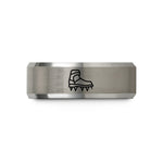 unique presents for couples – black & gray tungsten crampons wedding band