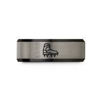 tungsten wedding ring – black & silver tungsten crampons wedding band