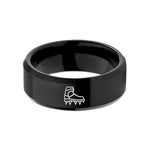personalized couple anniversary presents – black tungsten crampons wedding band