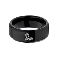 personalized couple anniversary presents – black tungsten crampons wedding band