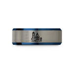 couple rings for presents – blue & grey tungsten harbor or marina wedding band