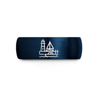 special anniversary presents – blue tungsten harbor or marina wedding band
