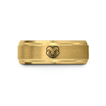 meaningful engraved rings present – gold tungsten heart hands wedding band