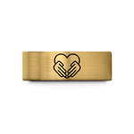 meaningful engraved rings present – gold tungsten heart hands wedding band