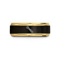 personalized couple present ideas – black & gold tungsten torque wrench wedding band