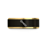 personalized couple present ideas – black & gold tungsten torque wrench wedding band