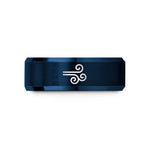 tungsten bands for couples – blue tungsten wind swirl wedding band