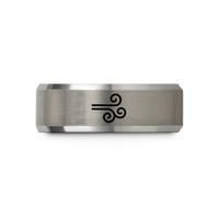 personalized rings for couples – silver tungsten wind swirl wedding band